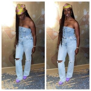 ZARA Denim Corset Top